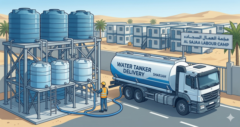 How to Book Regular Water Tanker Delivery for a Labour Camp in Sharjah